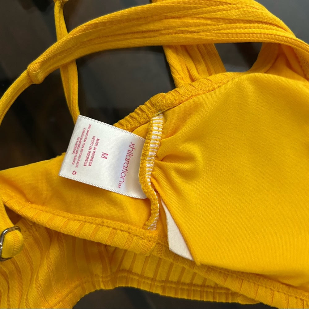 Hollister Mustard and Black Bikini Set.  Top is a M from Target - Picture 4 of 4